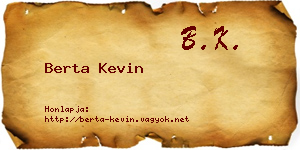 Berta Kevin névjegykártya