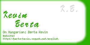 kevin berta business card